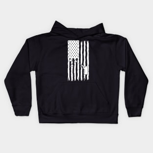 Quail Hunter Quail American Flag Kids Hoodie